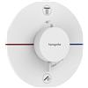 hansgrohe ShowerSelect Comfort S - Miscelatore termostatico incasso, Rubinetto termostatico con blocco di sicurezza (SafetyStop) a 40° C, Termostato rotondo, 2 utenze, bianco opaco