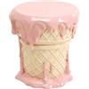 Kare Design Pouf Ice Cream, Rosa, diametro 36 cm (H 38 cm), in Polyresina con struttura in acciaio verniciato, design pop scultoreo, portata max 110 kg
