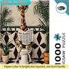 Giraffix Puzzle Grande Giraffa sul WC Legge Giornale Umoristico Regalo Originale