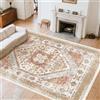 VEVOR Tappeto Grande per Salotto 2439 x 3048 mm Grande Tappeto Lavabile, Morbido, Antiscivolo e Antistrappo, per Animali Domestici e Bambini, per Camera da Letto, Cameretta, Ufficio, Marrone Rosso