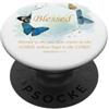 Christian Faith & Bible Verse Inspiratio Blessed - Women's Christian Faith Butterfly Bible Verse PopSockets PopGrip Adesivo