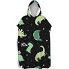 Chickwin Poncho con Cappuccio Asciugamano, 3D Dinosauro Accappatoio Poncho Microfibra Asciugatura Rapida Telo Mare per Spiaggia Nuoto Surf - Adulto e Bambini