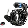 yanwuwa Secures - Cavo per bicicletta a 5 cifre, 120 cm, colore: Blu | Cavo in acciaio a 5 cifre, antifurto, resistente alle intemperie, facile da trasportare, per la sicurezza di mountain bike