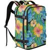 GuoChe Zaino da viaggio resistente all'acqua capacità 20L | Con Multi Scomparti per Viaggio di Lavoro Blu Hawaiano Honu Tartarughe Marine Fiori Ibisco