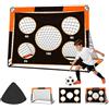 LYNSAN Porta da calcio per bambini, 1,2 x 0,9 m, rete da calcio portatile, mini porta da calcio pieghevole 2 in 1, attrezzatura da allenamento con borsa per il trasporto, picchetti da terra, regalo