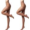 Conte elegant ACTIVE 40 DEN Set di 2 Collant Modellanti da Donna - Stimola la Circolazione Sanguigna - Calze Modellante Donna - Taglia 3 - Mokka