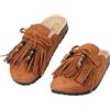 CLEIKS Ciabatte Donna Chiusa Punta con Frange Zoccoli Antiscivolo Design con Cinturino Estive Scarpe da Giardino per Interni ed Esterni