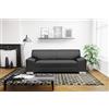 DOMO. collection DOMO Collection Alisson - Divano a 3 posti, 199 x 83 x 75 cm, nero