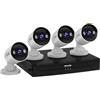 Tenda Kit di Videosorveglianza PoE per Esterni, 4 Telecamere da 4 MP e 1 NVR, Supporta HDD fino a 10 TB (HDD non Incluso), Videosorveglianza 24/7, Rilevamento AI Persone