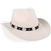 MYKAGS Cappello da cowboy per uomo e donna, classico cappello in feltro con bordo largo, cappello da cowboy western con fibbia per cintura, cappello da cowboy, cappello da cowboy, cappello regolabile