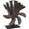 DXEHSEUY Ventola per camino a 7 pale in legno per stufa a legna, ventola di circolazione del calore, colore bronzo