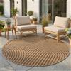 Teppium Carpetsale24 Tappeto Interno Esterno Impermeabile Look Naturale Juta Ideale per Soggiorno Cucina Terrazza e Balcone, Dimensioni: 80 cm Rotondo