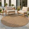 Teppium Carpetsale24 Tappeto Interno Esterno Impermeabile Look Naturale Juta Ideale per Soggiorno Cucina Terrazza e Balcone, Dimensioni: 80 cm Rotondo