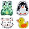 Relaxdays Ghiaccio Gel Termico, Set 4 Pad Animali per Bambini, Terapia Caldo Freddo, Cuscinetti Refrigeranti, Colorati