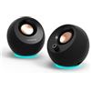 CREATIVE Pebble Pro (Nero) Altoparlanti per computer 2.0 USB-C con Bluetooth 5.3 e illuminazione RGB personalizzabile, audio USB e porta per cuffie/microfono