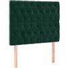GHVBNMF Testiera per letto in velluto, verde scuro, 100 x 7 x 118/128 cm | Testiera imbottita regolabile in altezza con gambe in legno e schiuma morbida per un comfort ottimale nella camera da letto.