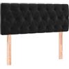 GHVBNMF Testiera imbottita in velluto, nero, 90 x 7 cm, per letto | Imbottitura regolabile in altezza in morbido velluto e gambe in legno robuste per la camera da letto.