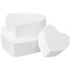 VILLCASE Dummy Torta a Cuore in Schiuma Bianca, Tre Livelli, 3 Pezzi | Superficie Liscia, Leggero e Adatto a Prove di Decorazione, per Fiori Finti e Rivestimenti in Cioccolato