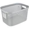 keeeper Cesto Portaoggetti in Maglia, 18 l, Maniglie Laterali, Permeabile all'aria, Plastica, 38,2 x 28,5 x 22,3 cm, Stine, grigio (Nordic Grey)