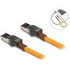 Delock Cavo di rete RJ45 con funzione di ricerca porte USB Type-C™ Autotracciamento Cat.6A S/FTP 0,5 m arancione (80403)