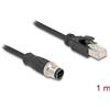 Delock - Cavo di rete - da M12-D (M) a RJ-45 (M) a 4 pin - 1,0 m - 5 mm - S/FTP - CAT 5e - senza gancio - nero (80850)