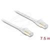 Delock Cavo patch RJ45 a nastro Cat. 8.1, 40 Gbps, 7,5 m, bianco