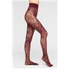 Calzedonia Collant A Rete Fiori Liberty Bordeaux