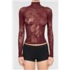 Calzedonia Top A Rete Fiori Liberty Bordeaux