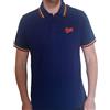 David Bowie David Bowie Unisex Polo Shirt: Flash Logo (Navy Blu) M Na (Vinyl LP)