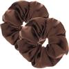 Specora -Select XL Scrunchie Braun - Confezione da 2 - 16 cm - Elastico per capelli da donna - Effetto raso, morbido e delicato sui capelli