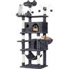 Yaheetech Albero Tiragraffi per Gatti 170 cm in Truciolato e Sisal con Posatoio Palla da Gioco Condomini Grigio Scuro