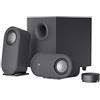 Logitech Z407 Altoparlanti Bluetooth per computer con subwoofer e controllo wireless, audio avvolgente, audio premium con ingressi multipli, altoparlanti USB - Nero