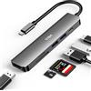 YISH Hub USB C 6-in-1: USB C Hub con PD100W,4K HDMI,2 x USB A,Lettore Schede SD/TF per Desktop, Laptop, Tastiere, Chiavette USB, HDD Mobile Grigio