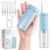 BarberBoss Idropulsore da Viaggio, Irrigatore Orale Senza Fili, QR-7114 | 6 ugelli, Senza fili, Ricaricabile tramite USB-C, 3 modalità di pressione, Design compatto tascabile