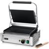 HENDI Piastra Elettrica a Contatto, Grill/Griglia Panini Professionale, Piastre Rigata in Ghisa Smaltata, 230V, 2200W, 430x375x(H)216mm, Acciaio Inox