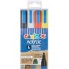 CARIOCA Marcatori Acrilici Punta Tonda Set 4 Colori, Pennarelli Acrilici Bullet Tip per Scrittura Decorativa, Lettering e Decorazione Multi Superficie