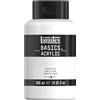 Liquitex 8870337 Basics - Pittura acrilica, Pigmenti per artisti monopigmentati, Resistente alla luce, durevole nel tempo, Finitura satinata, Flacone da 400 ml - Bianco Di Titanio