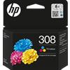 HP 308 Colore Cartuccia HP Originale per DeskJet 2710e 2720e Envy