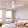 HYTKKBD Ventilatore da soffitto con luce LED 107 cm e Telecomando Silenzioso 3 Pale | Ventilatore soffitto moderno bianco con motore DC, 6 velocità, luce 3000K/4000K/6500K, per soggiorno camera da letto