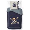 Jay Franco Netflix Set Copripiumino Singolo per Bambini - Biancheria da Letto Super Morbida in 100% Cotone con Federa, Prodotto con Licenza Ufficiale, Blu Navy, Set da 2 Pezzi