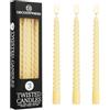 DECO EXPRESS Candele Lunghe Spirale, Set da 3 Candele Antigoccia Contorte, Lunga Durata, Non Profumato per Decorazione Casa, San Valentino, Festa della Mamma (Avorio, Set da 3)