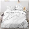 APTTEK Durevole E Ad Asciugatura Rapida Copripiumone Parure Copripiumino Matrimoniale Marmo 220X240Cm Copripiumino Poliestere Morbido + Federa 50X75 Cm