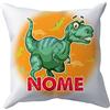 Puzzletee Cuscino T-rex- NOME PERSONALIZZABILE - Tirannosauro - Bambino - Cuscini 40X40 CM - Idea Regalo