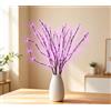 DK177 Confezione da 2 rami luminosi a LED, alimentati a batteria, per riempire vasi, albero di salice artificiale, ramoscello di colore marrone, 76 cm, 20 LED per decorazione romantica della casa