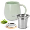 AOOTE Tazza di Ceramica con Filtro, 480ml Tazza con Coperchio per Macerare, Tazza da tè in Porcellana con Infusore, per caffè, Latte, Adatto alla Lavastoviglie, per Gli Amanti del tè, Verde
