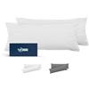 Dreamzie - Federa Cuscino 40x135 cm - Set da 2 - Microfibra - Bianco | Certificato Oeko-Tex · Morbida · Resistente · Traspirante · Lavabile · Ideale per cuscino da Divano e Letto