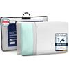 ZenPur Cuscino Memory Foam Ortopedico, 60 x 40 x 13 cm, 2 pacchi, Ergonomico, Antibatterico con Fodera in Fibra di bambù - Ideale per Dolori Cervicali - Ipoallergenico e Altamente Traspirante
