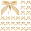 BBTISG Set di 25 Fiocchi in Velluto per Albero di Natale, 9 x 9cm Ghirlande per Albero di Natale Decorazioni per Matrimoni Confezioni Regalo (Beige)