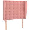 vidaXL Testiera ad Orecchio Rosa 93x23x118/128 cm in Velluto