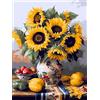 Ginfonr 5D Diamond Painting girasole Kit Completo, Diamante Pittura Vaso di fiori Con Kit Numerici Pittura Per Trapano Completa Con Decorazioni Da Parete Diamonds Arts 30 * 40 cm